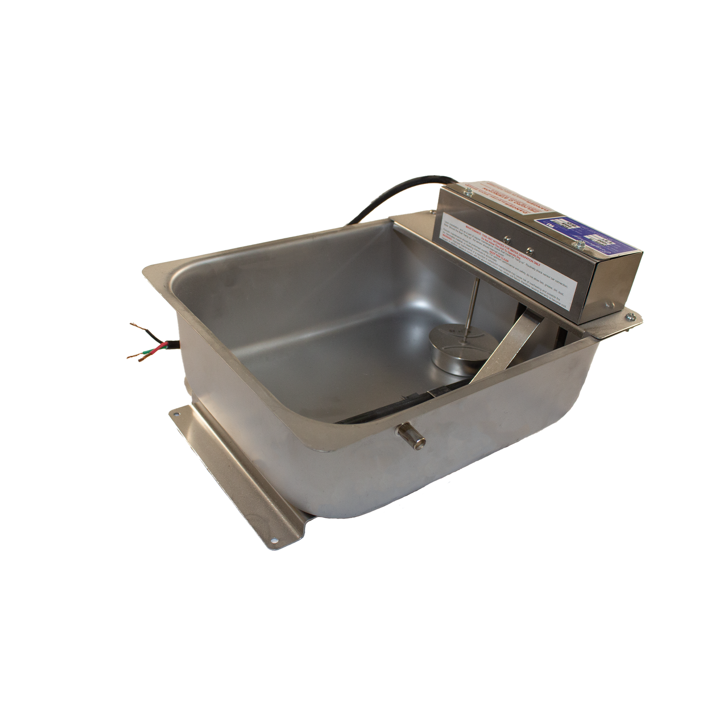 dm10W-2s-evapoway-condensate-pan-front-viewwith-cord-attached-showing-bare-wires